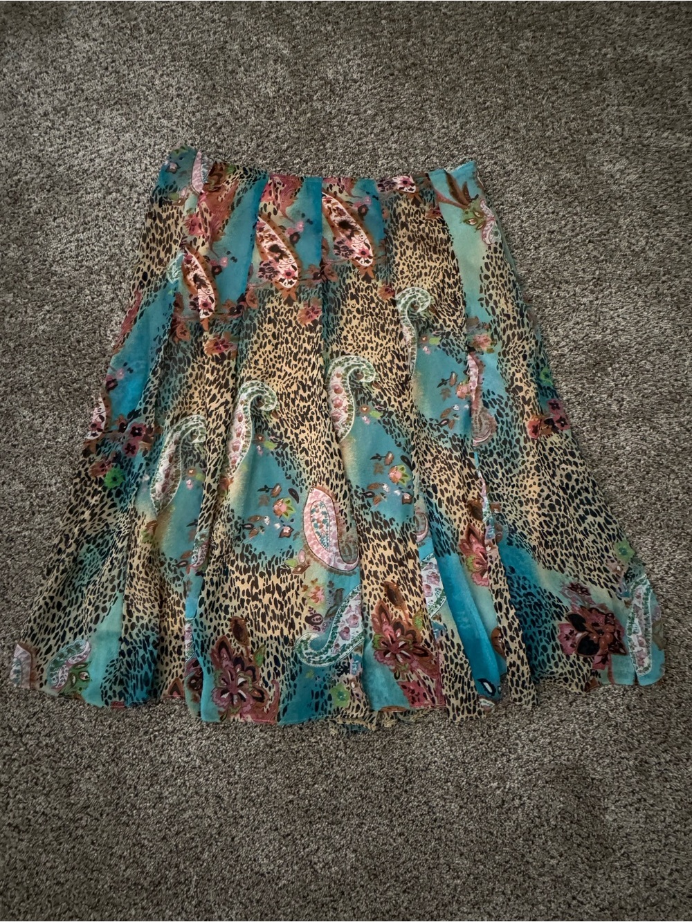 y2k vintage floral leopard skirt